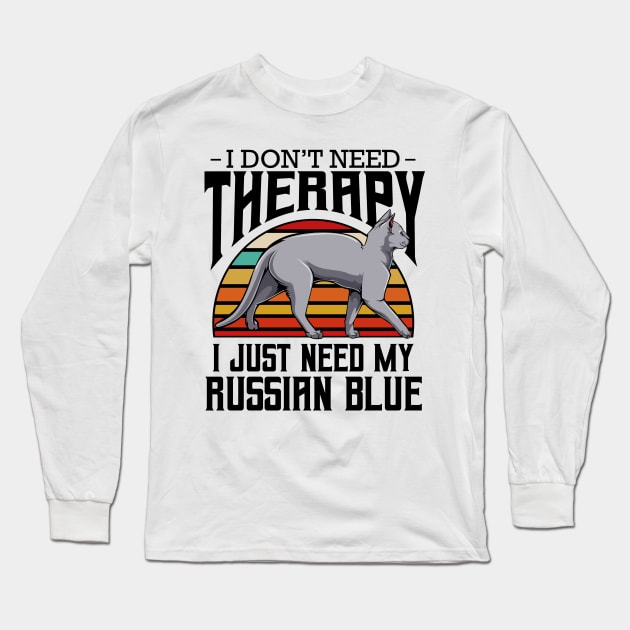 Russian Blue Cat Long Sleeve T-Shirt by Lumio Gifts